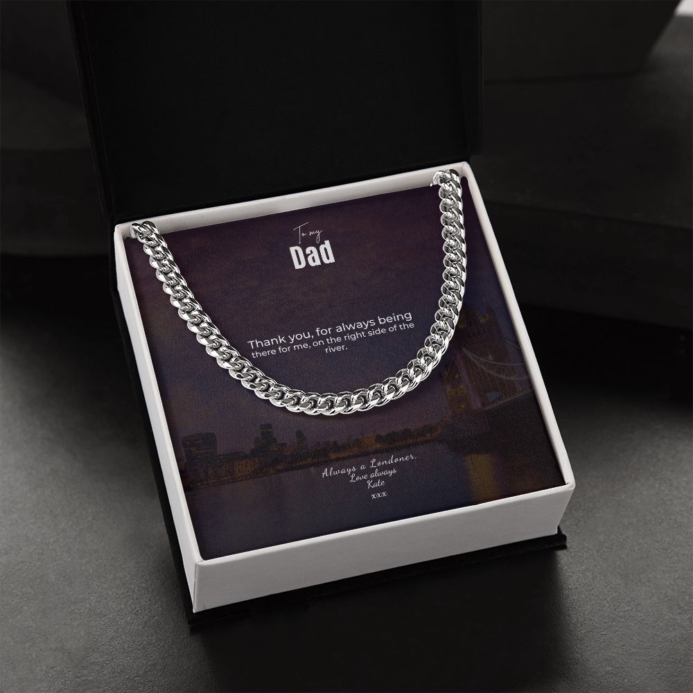 Flat Silver Chain: The London Dad Gift Message