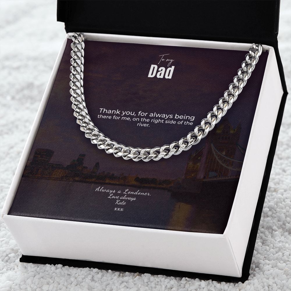 Flat Silver Chain: The London Dad Gift Message