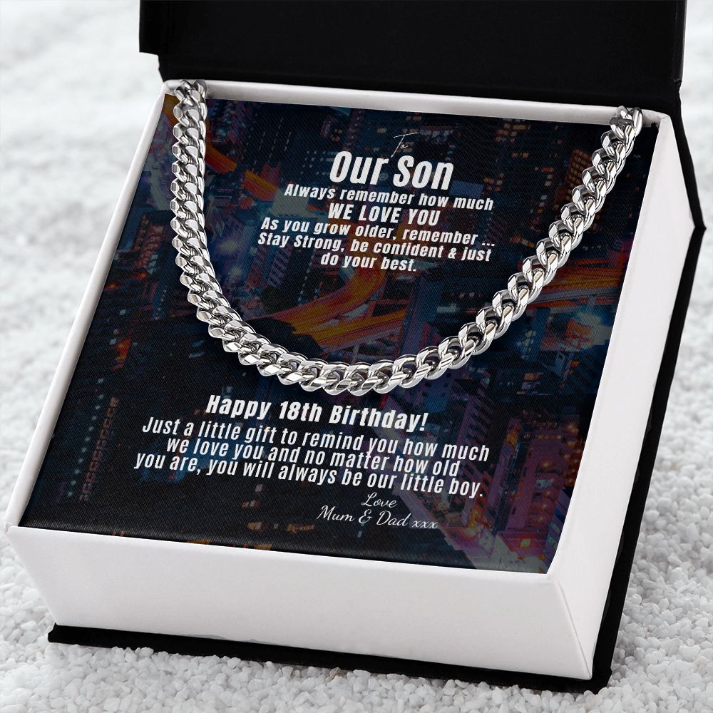 To our son 18th Curb Chain