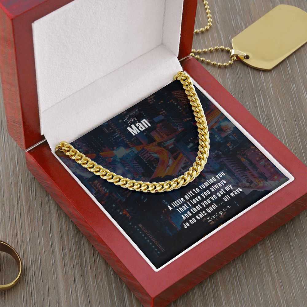 To my Man Silver Cuban chain