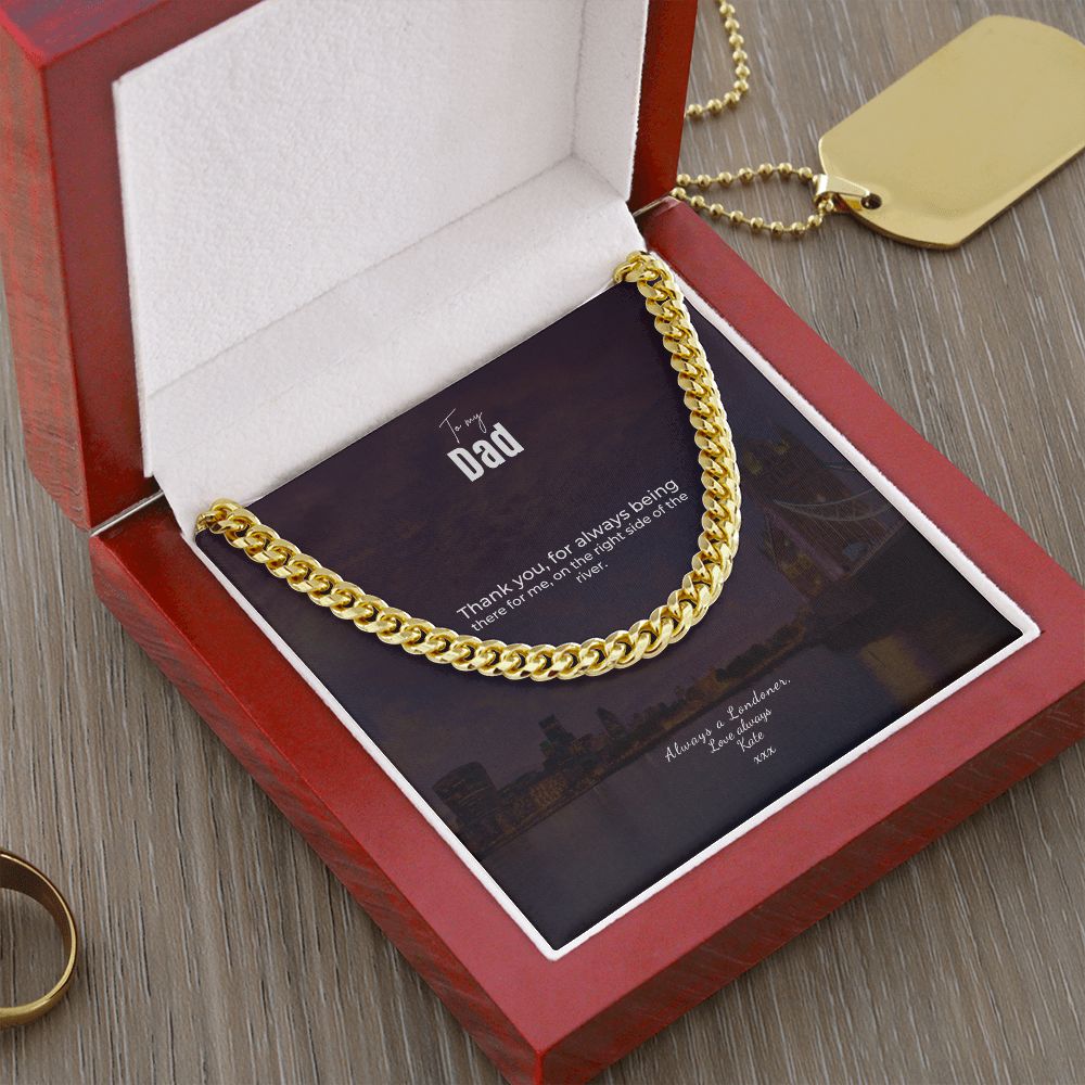Flat Silver Chain: The London Dad Gift Message