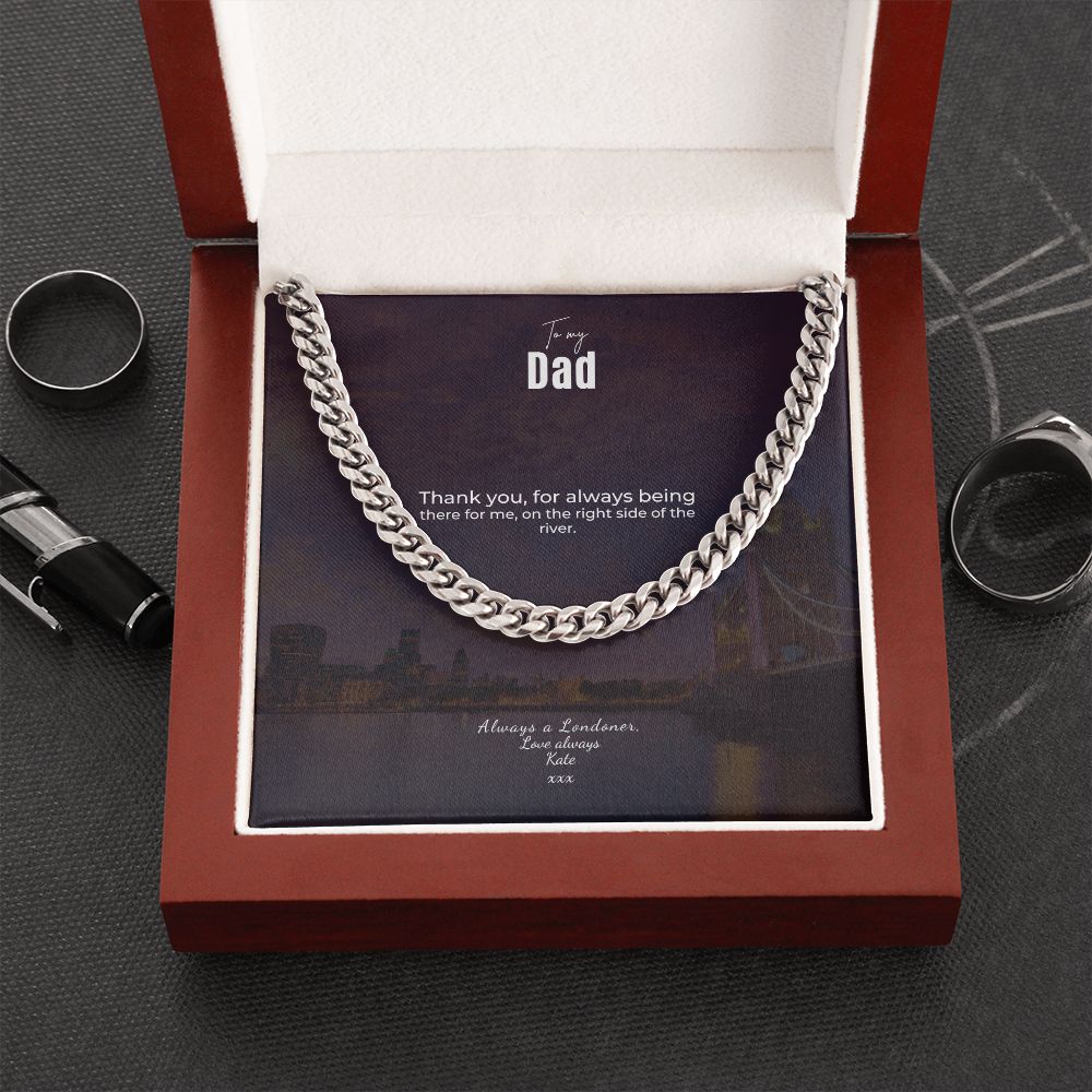 Flat Silver Chain: The London Dad Gift Message