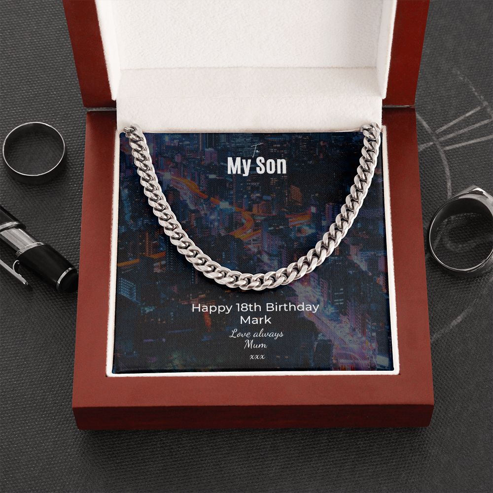 Sons 18th Birthday Flat weave Curb Chain
