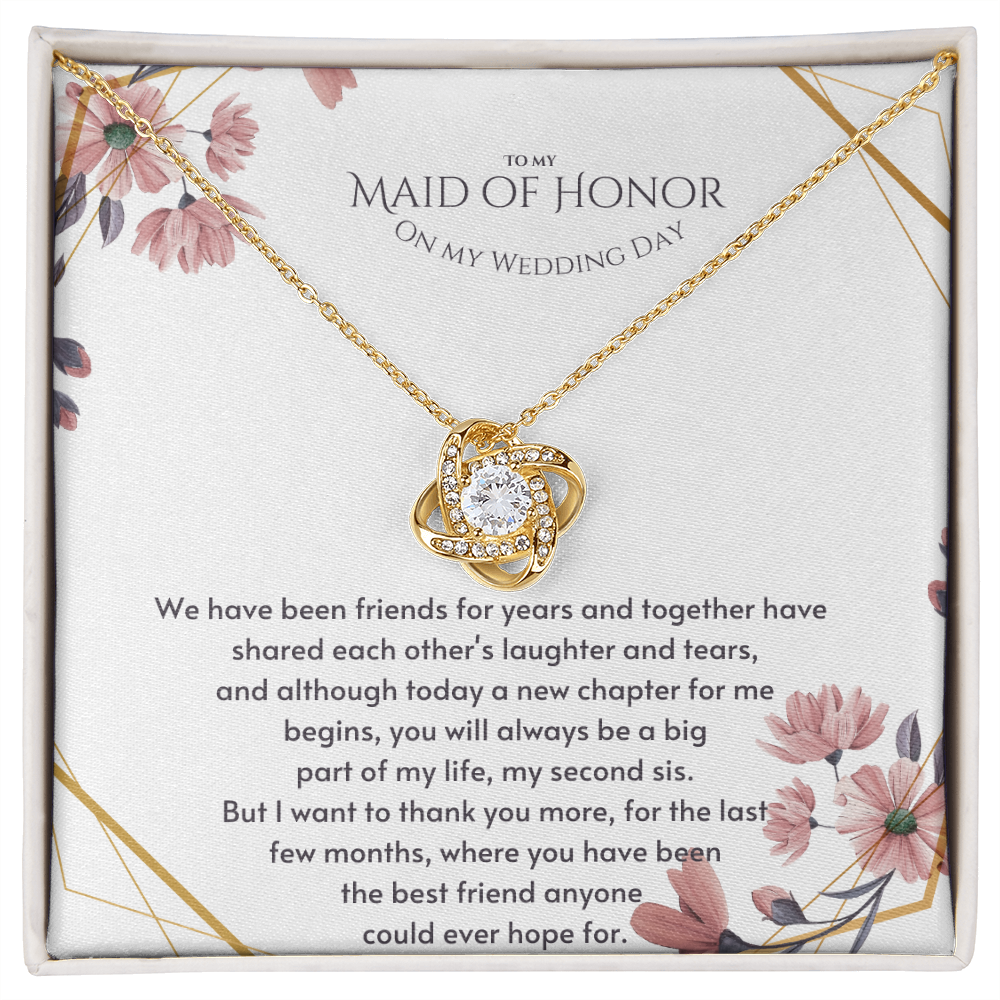 My Liberty Maid of Honor Gift Message necklace