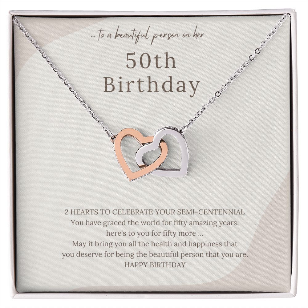 50th Birthday Gift message Necklace