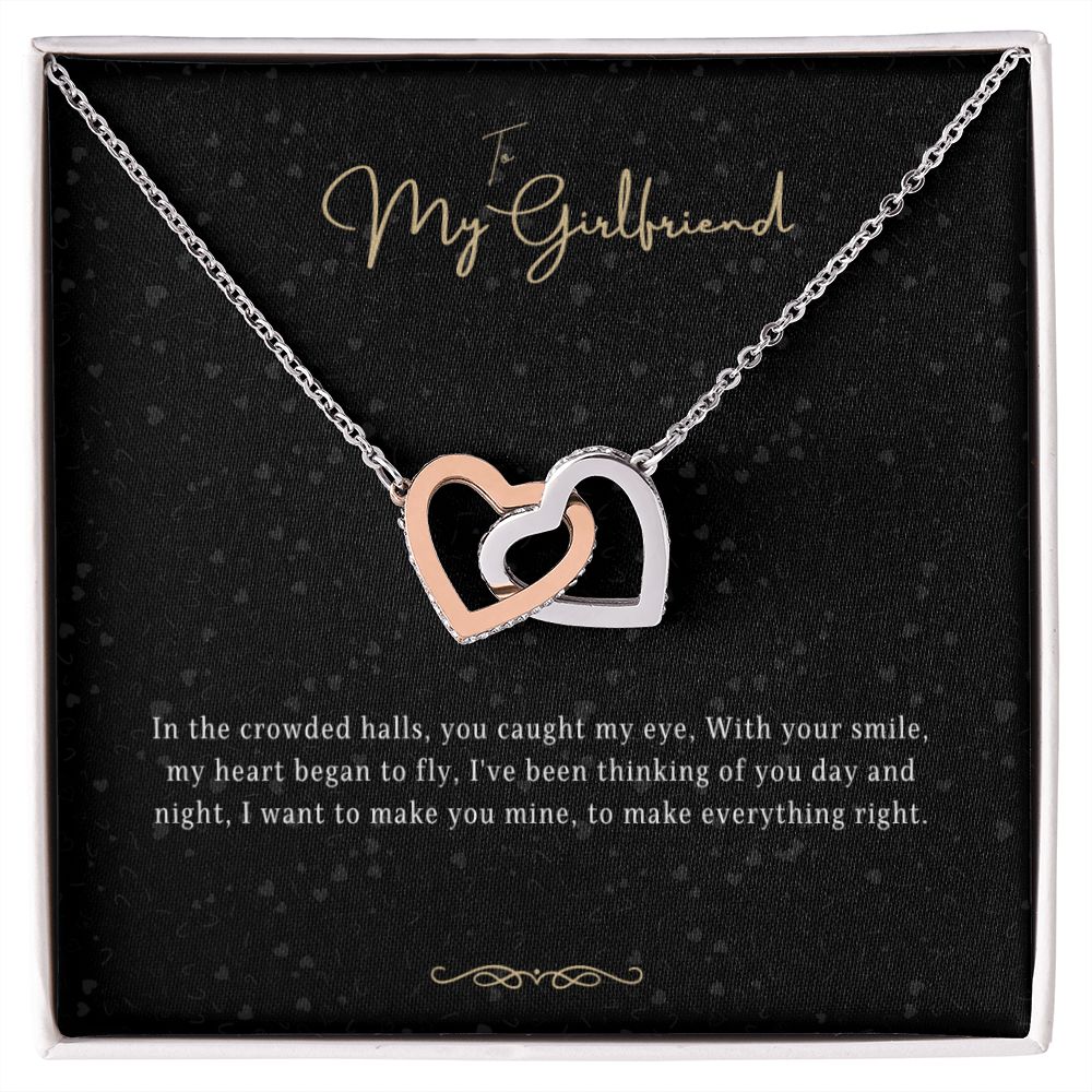 Girlfriend Gift Message Heart Necklace