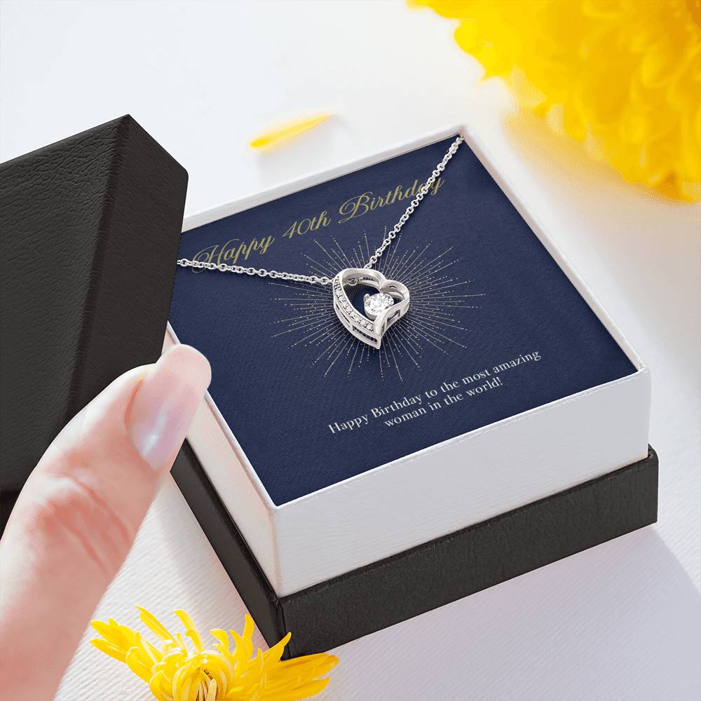 Gift Message necklace for 40th Birthday