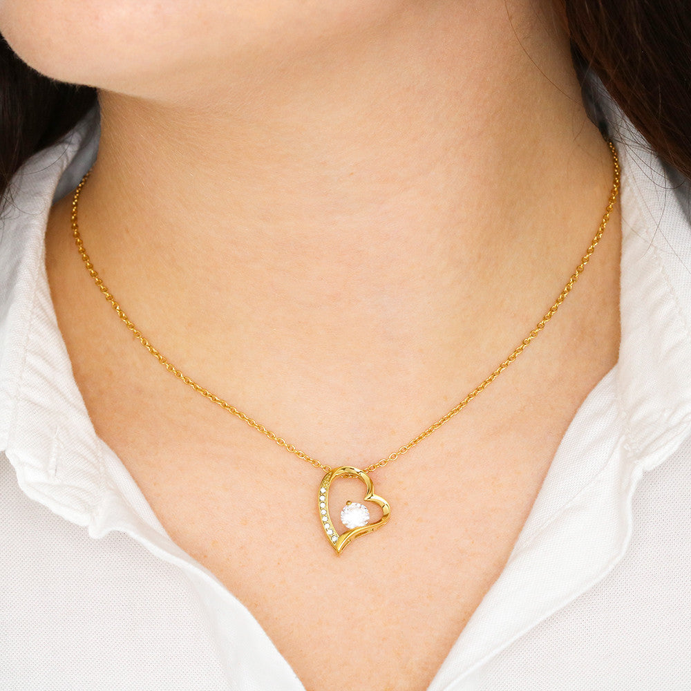 Gift Message heart necklace for wife