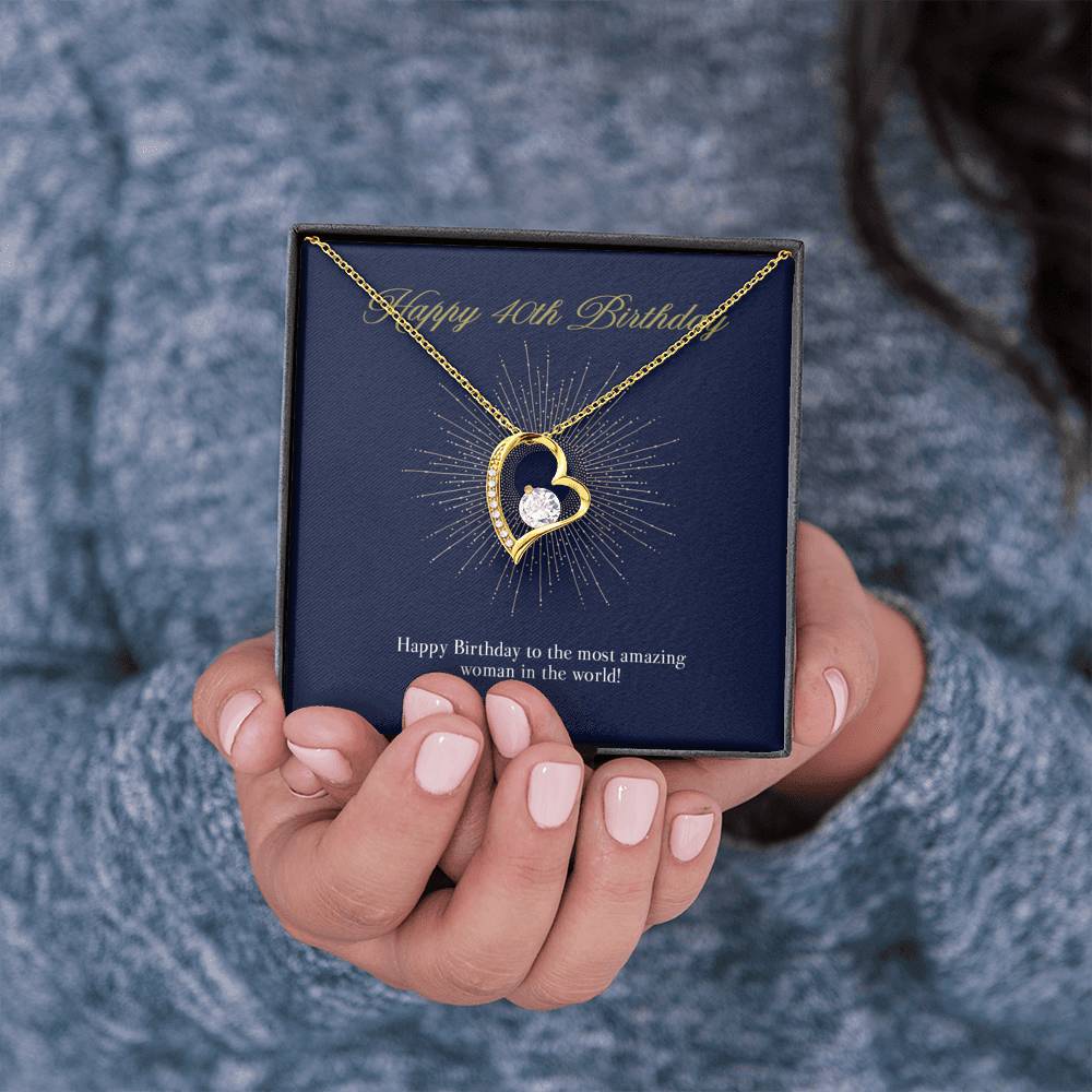 Gift Message necklace for 40th Birthday