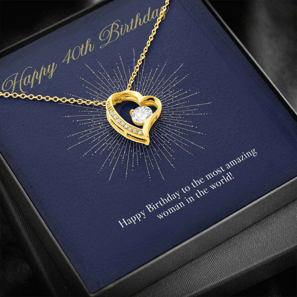 Gift Message necklace for 40th Birthday