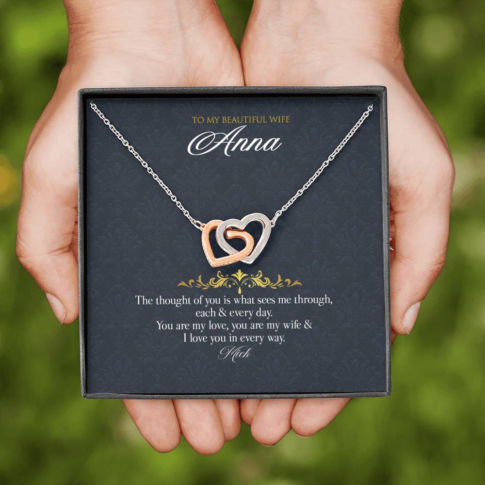 Gift Message necklace from husband to wife