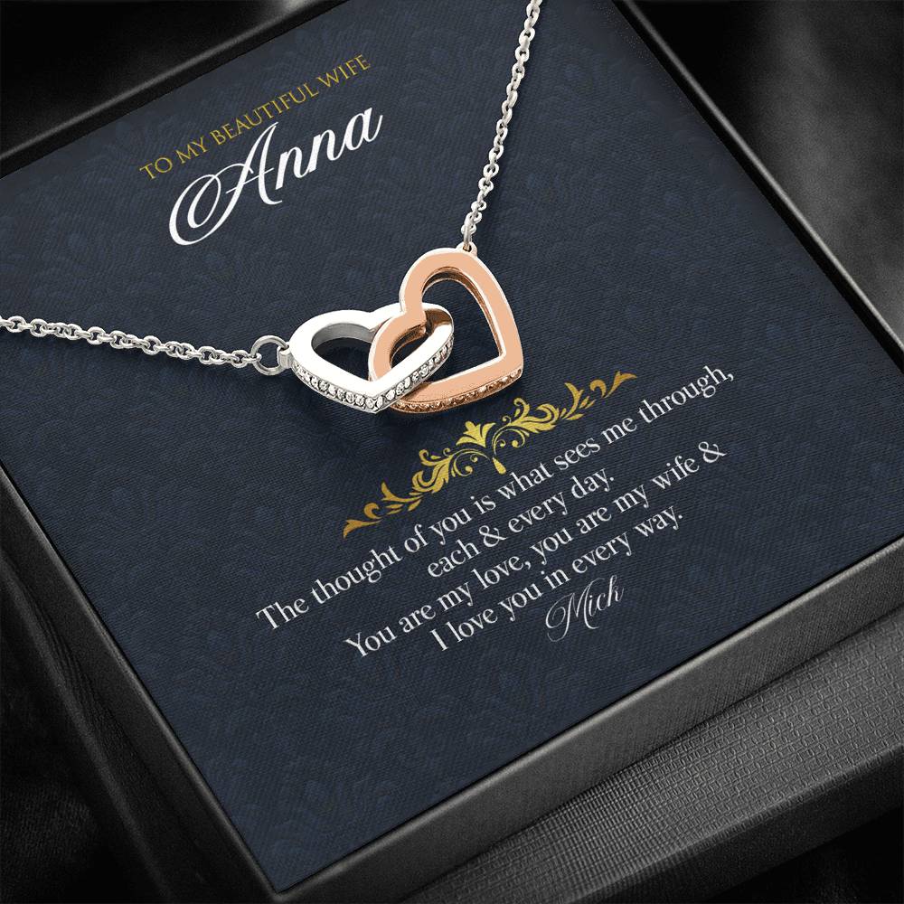 Gift Message necklace from husband to wife