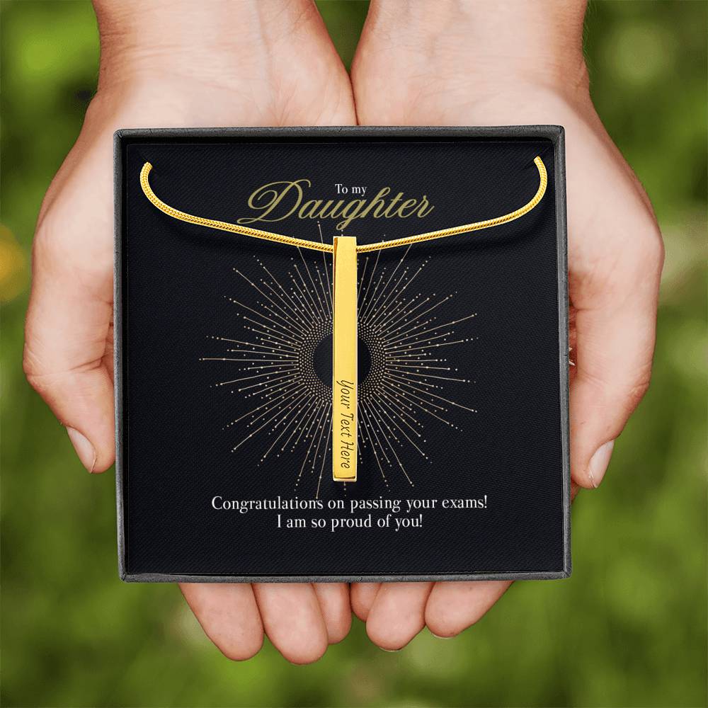 Gift Message Necklace for daughter passing exams