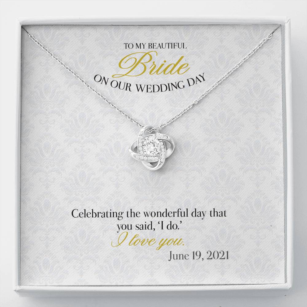 Gift Message necklace for Bride from Groom
