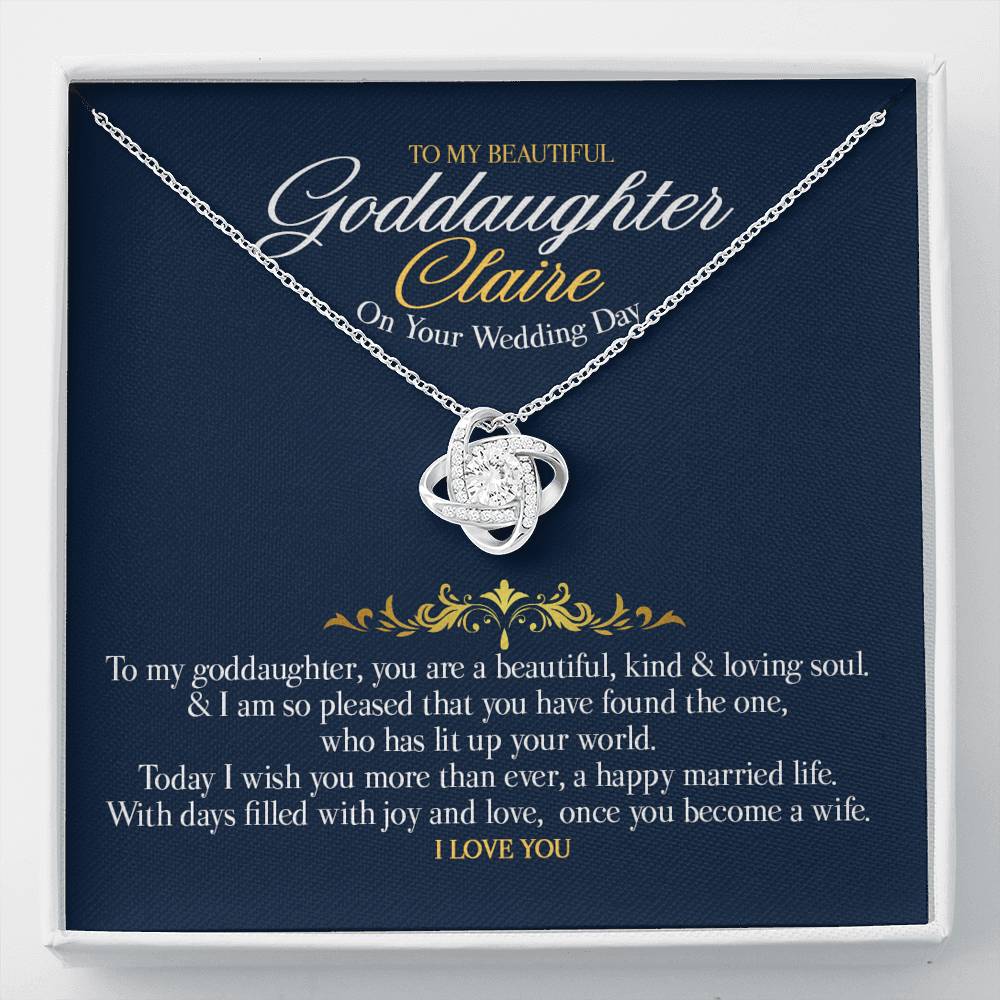 Gift Message personalized necklace for Goddaughter Claire