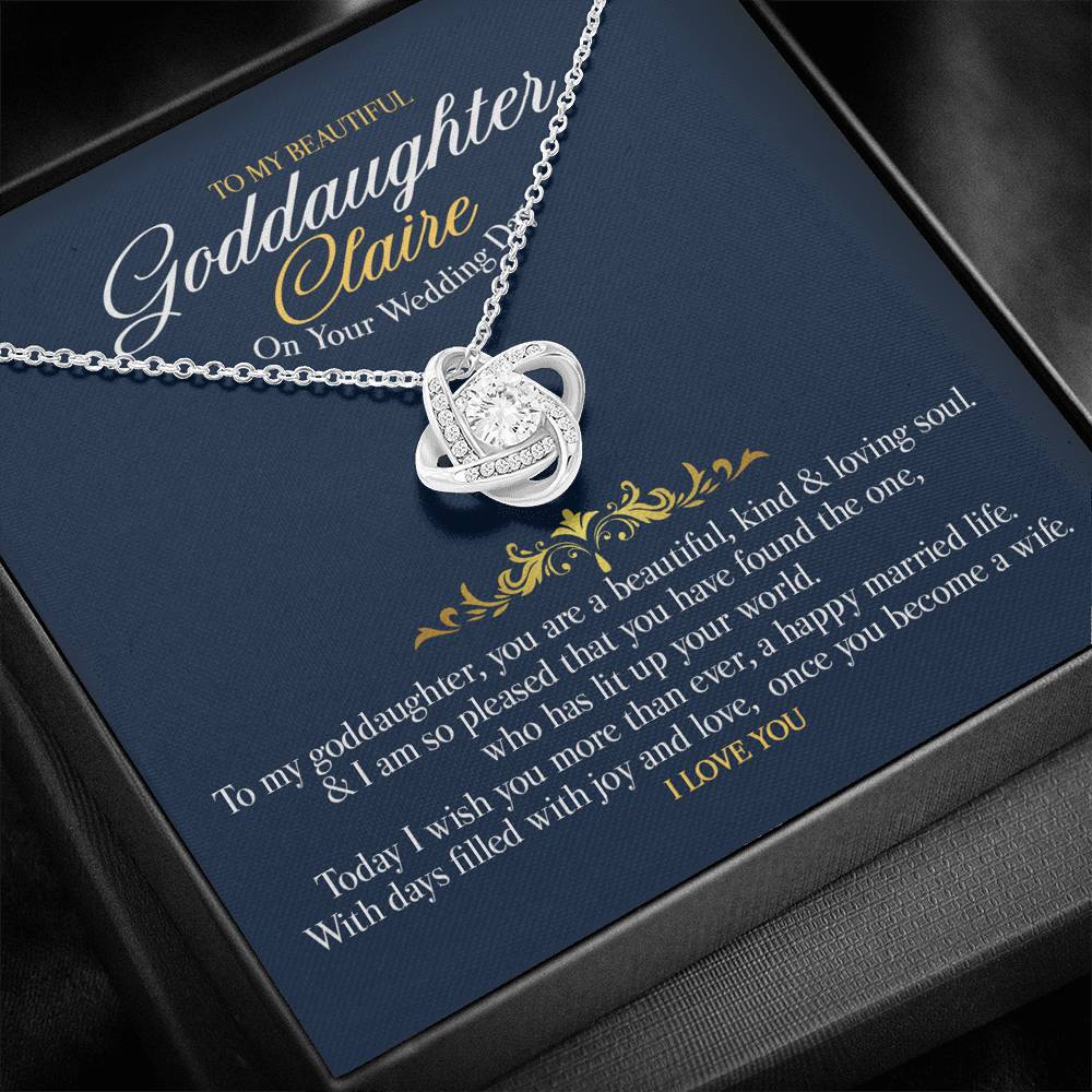 Gift Message personalized necklace for Goddaughter Claire