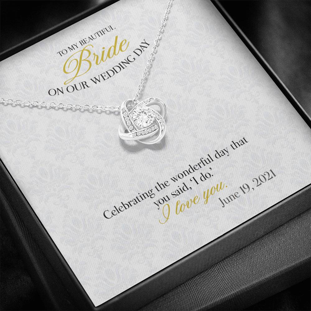 Gift Message necklace for Bride from Groom