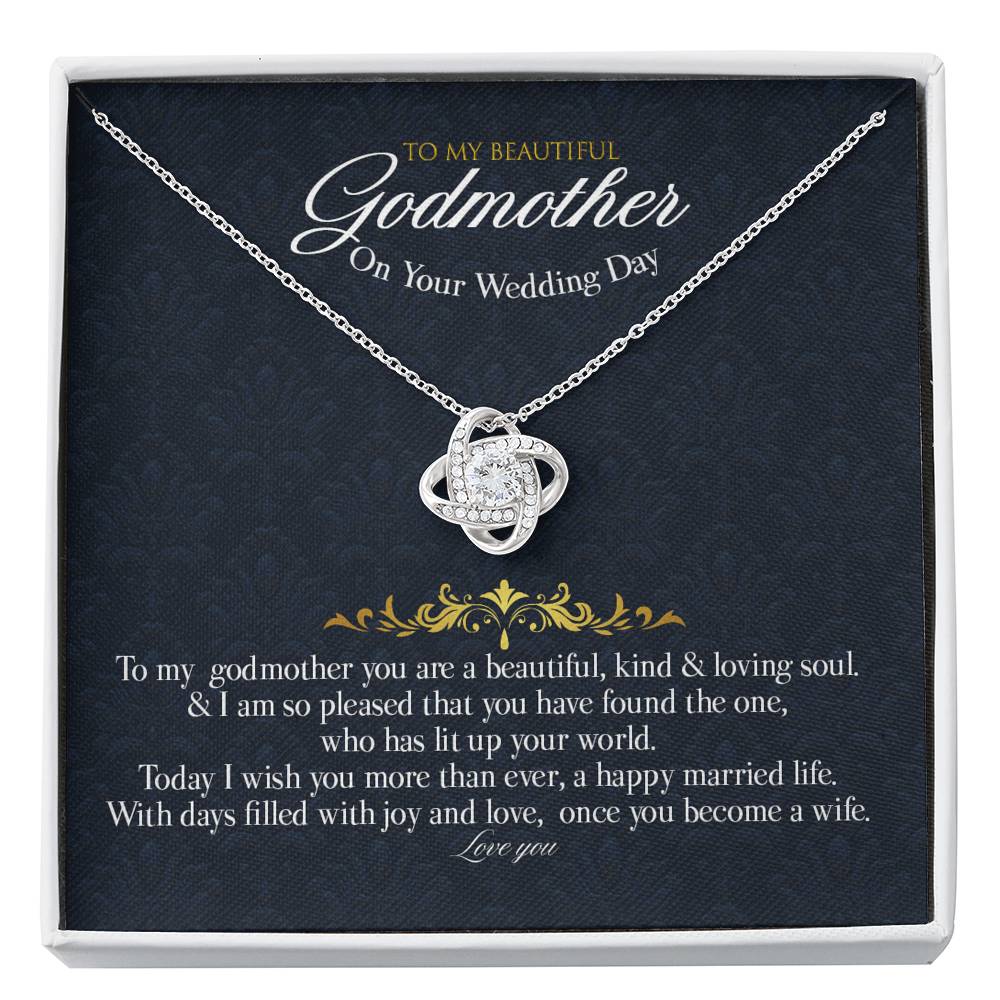 Gift message necklace for Godmother on your wedding day