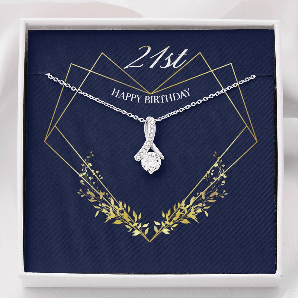 Gift message necklace for 21st birthday