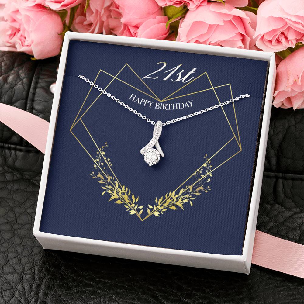 Gift message necklace for 21st birthday