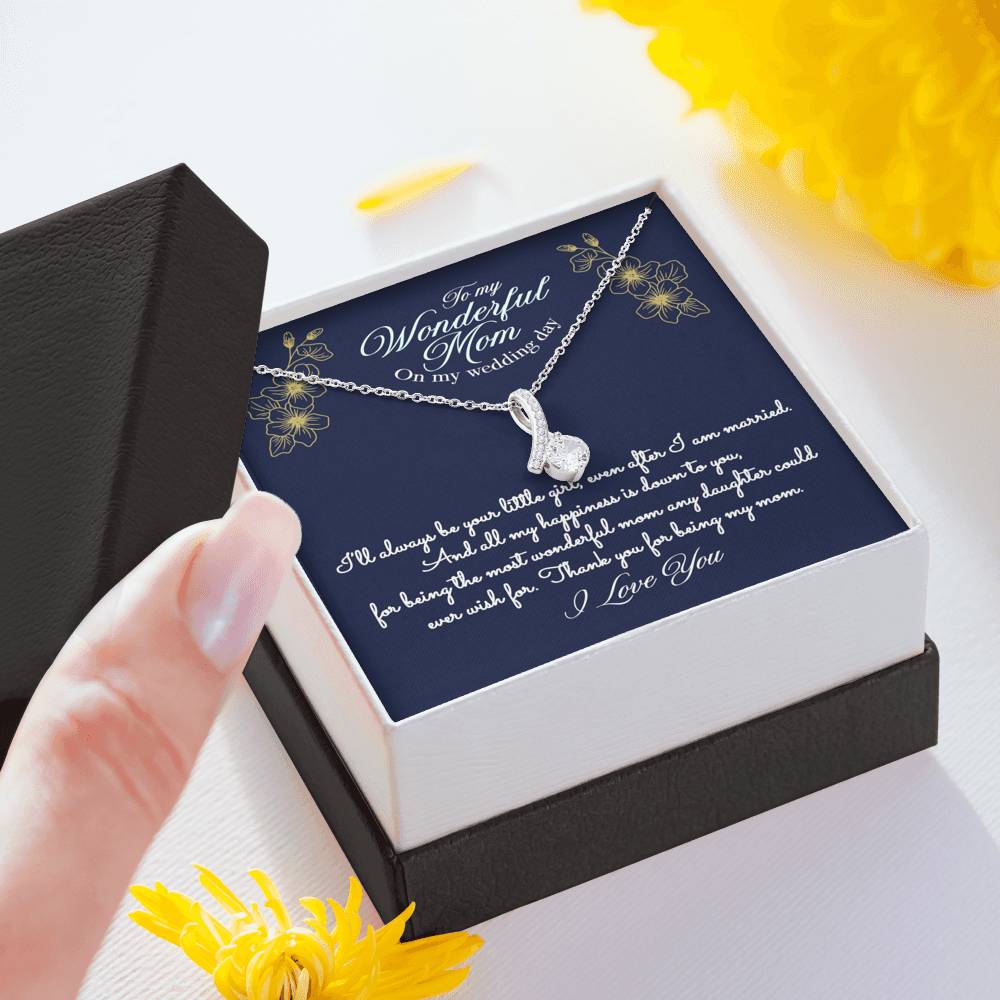 Gift Message necklace for Mom on wedding day