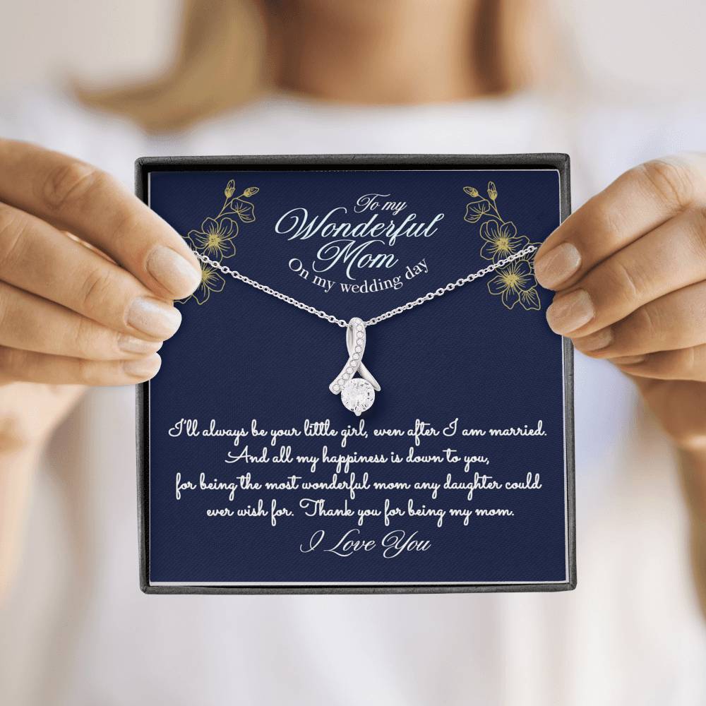 Gift Message necklace for Mom on wedding day