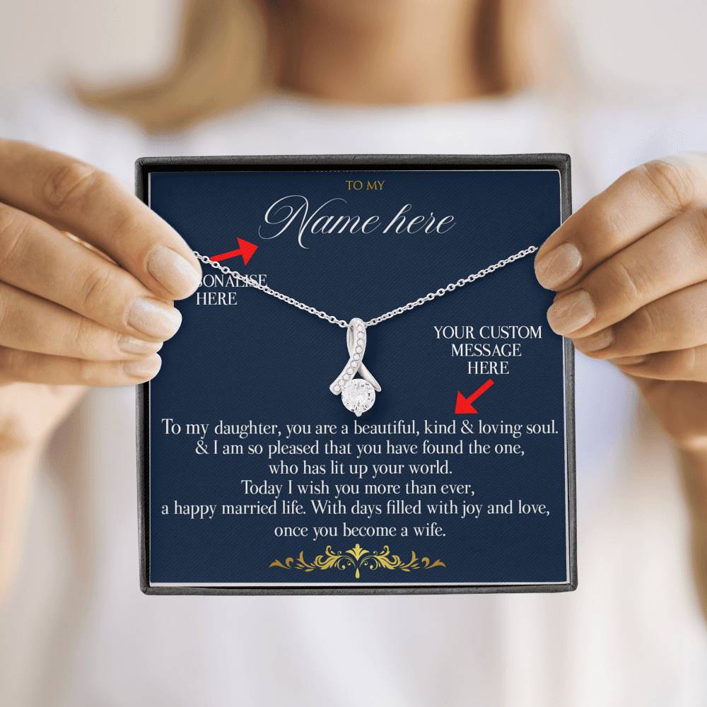 Custom Mothers Day Gift message Ribbon Pendant