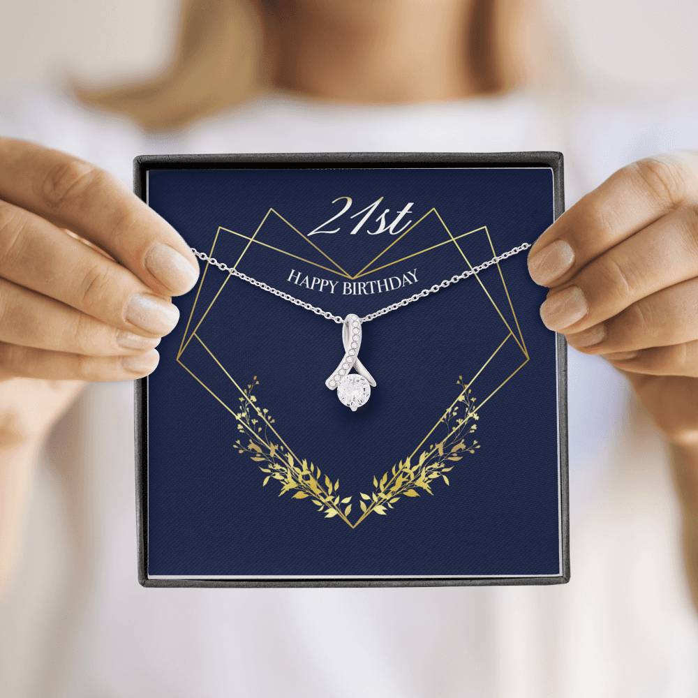 Gift message necklace for 21st birthday