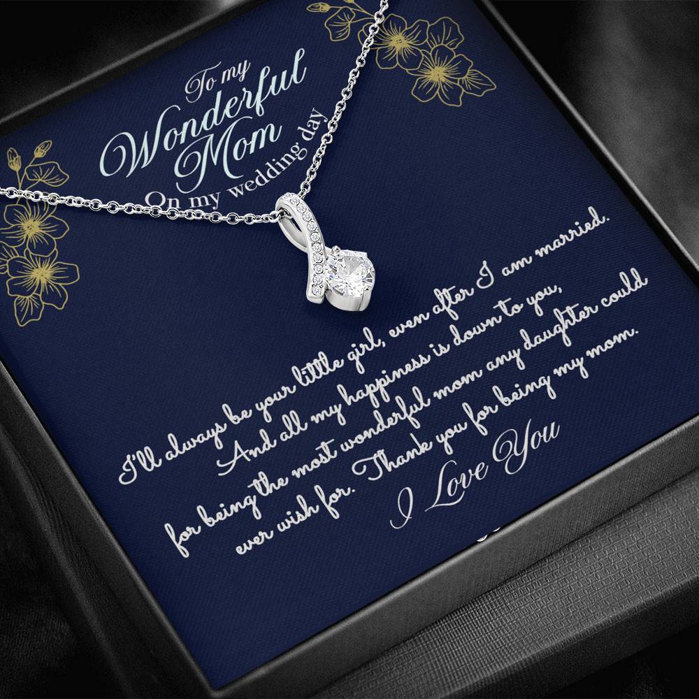 Gift Message necklace for Mom on wedding day