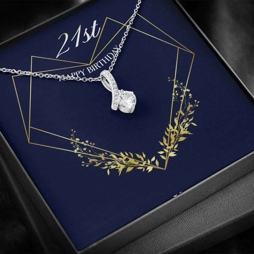 Gift message necklace for 21st birthday