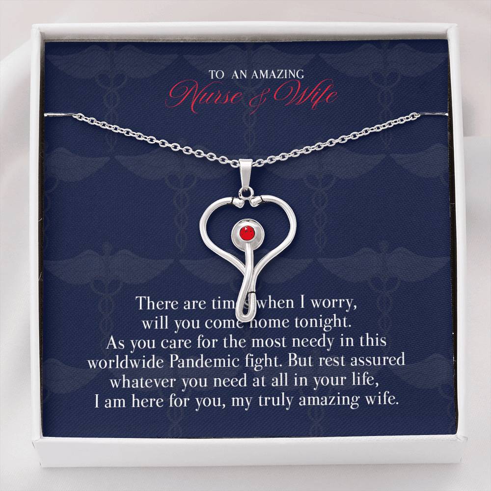 Gift Message pendant to Nurse and Wife