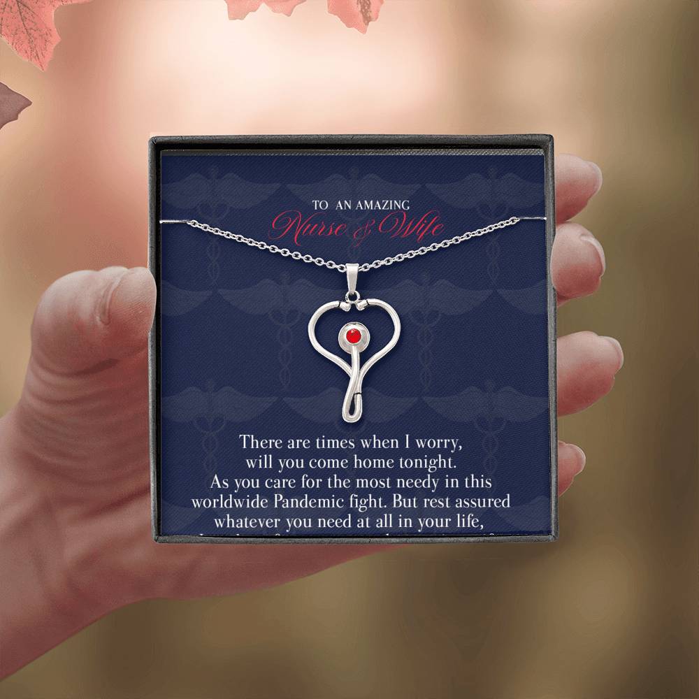 Gift Message pendant to Nurse and Wife