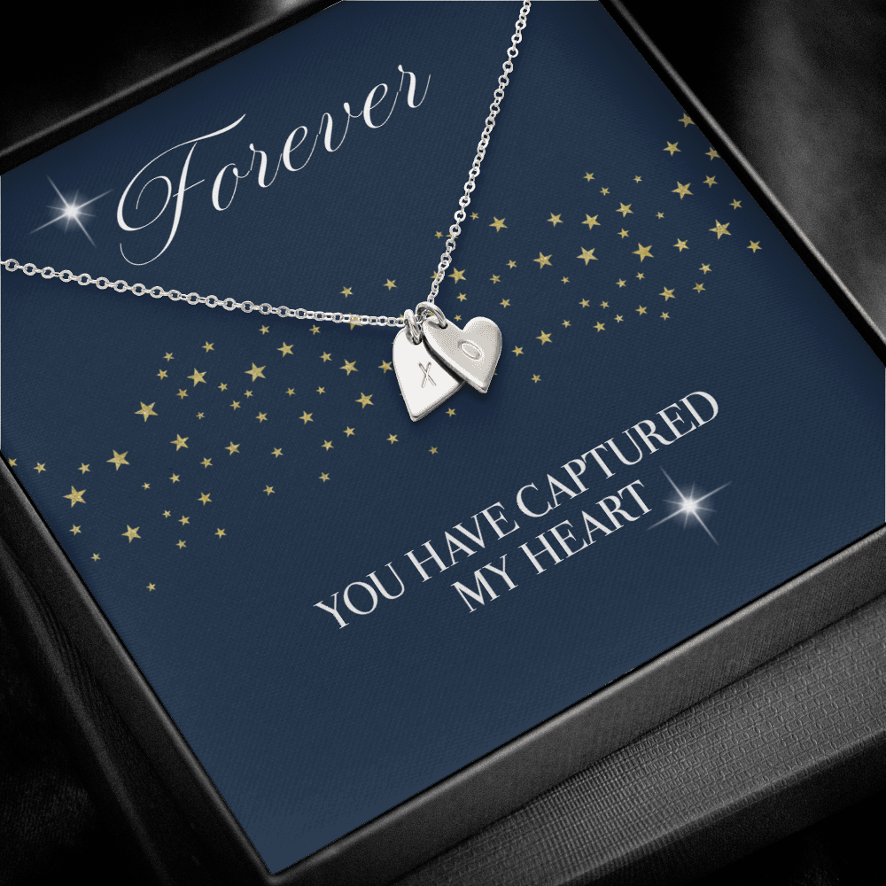 Engraved Forever in love heart necklace