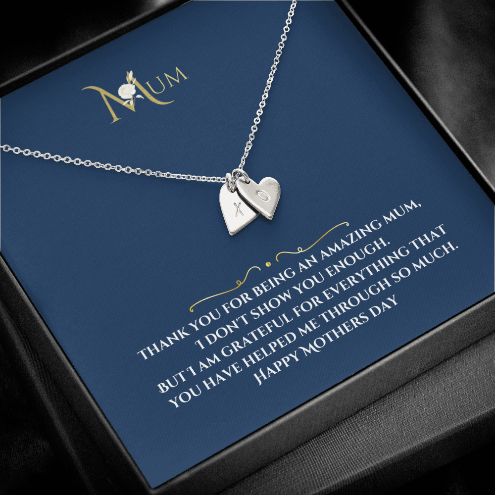 Mothers day Engraved hearts Pendant