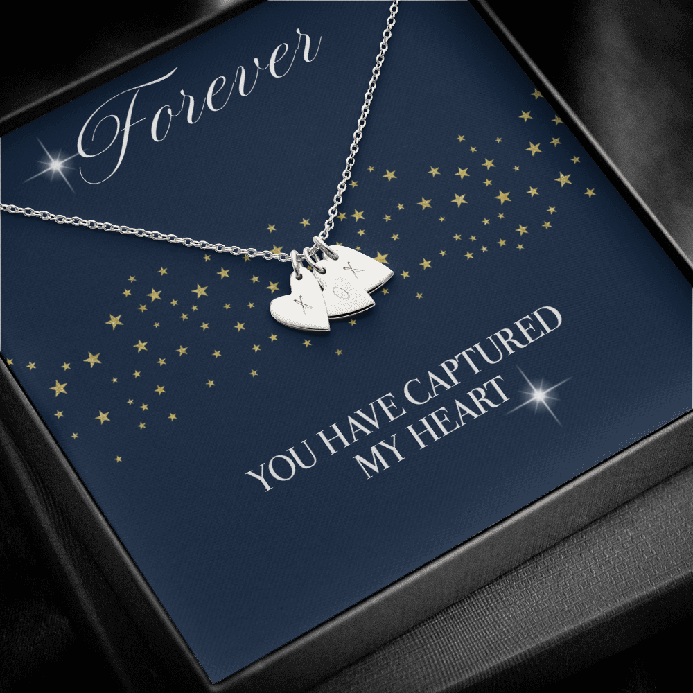 Engraved Forever in love heart necklace
