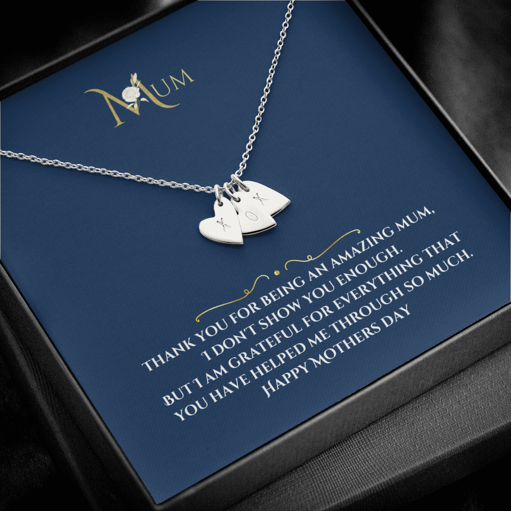 Mothers day Engraved hearts Pendant