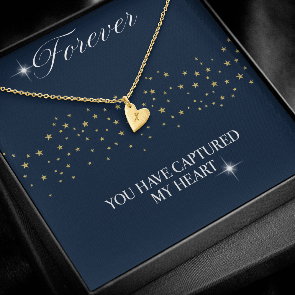 Engraved Forever in love heart necklace