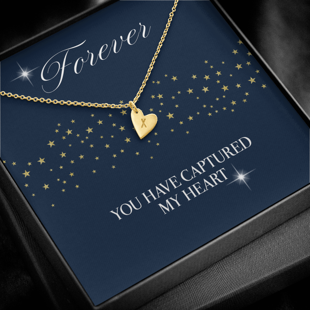 Engraved Forever in love heart necklace