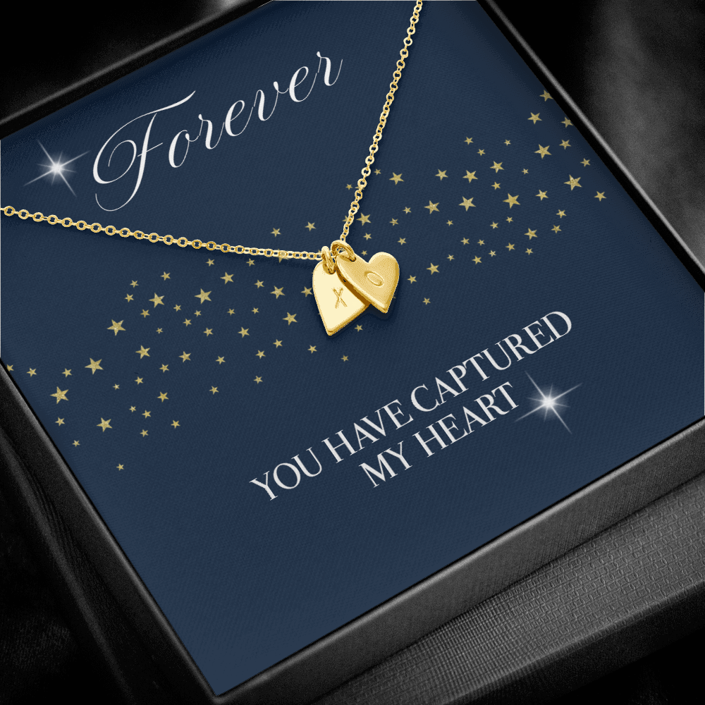 Engraved Forever in love heart necklace