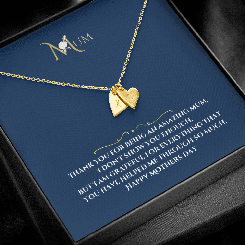 Mothers day Engraved hearts Pendant