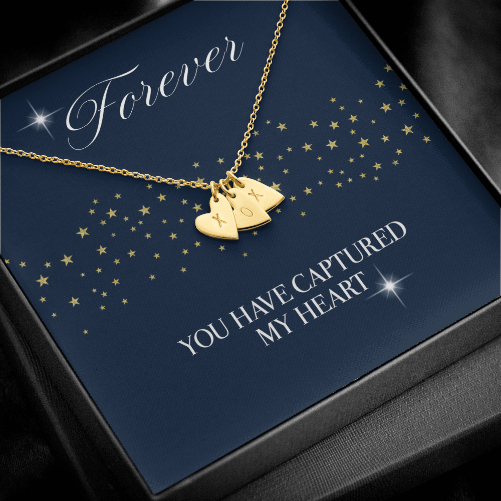 Engraved Forever in love heart necklace