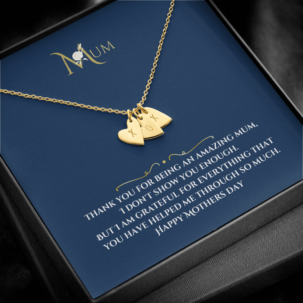 Mothers day Engraved hearts Pendant
