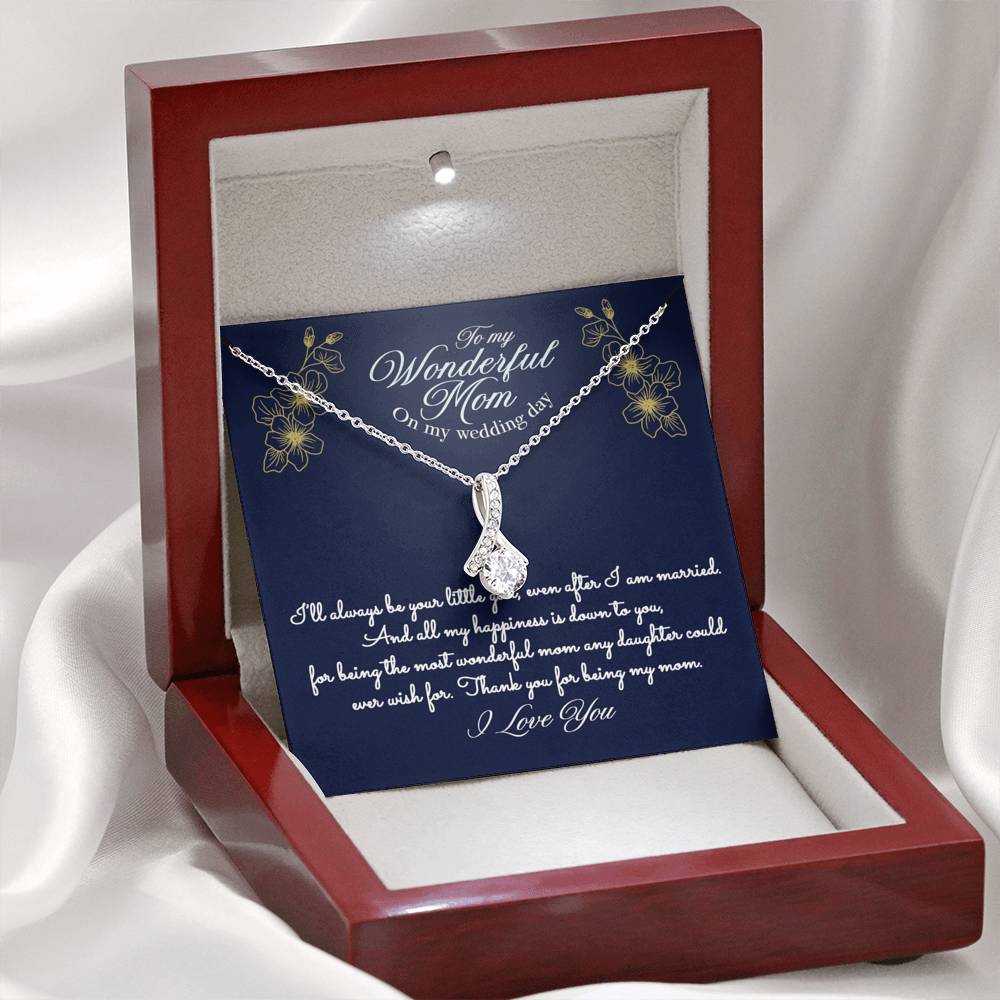 Gift Message necklace for Mom on wedding day