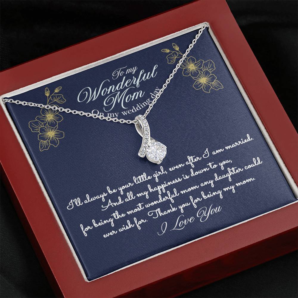 Gift Message necklace for Mom on wedding day