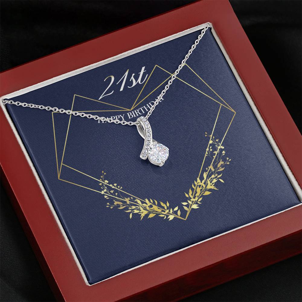 Gift message necklace for 21st birthday