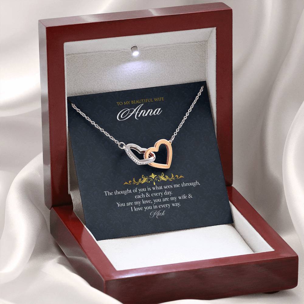 Gift Message necklace from husband to wife