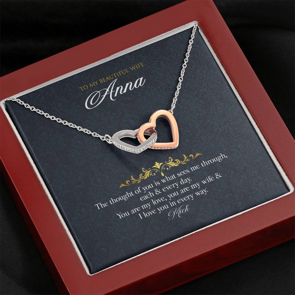 Gift Message necklace from husband to wife