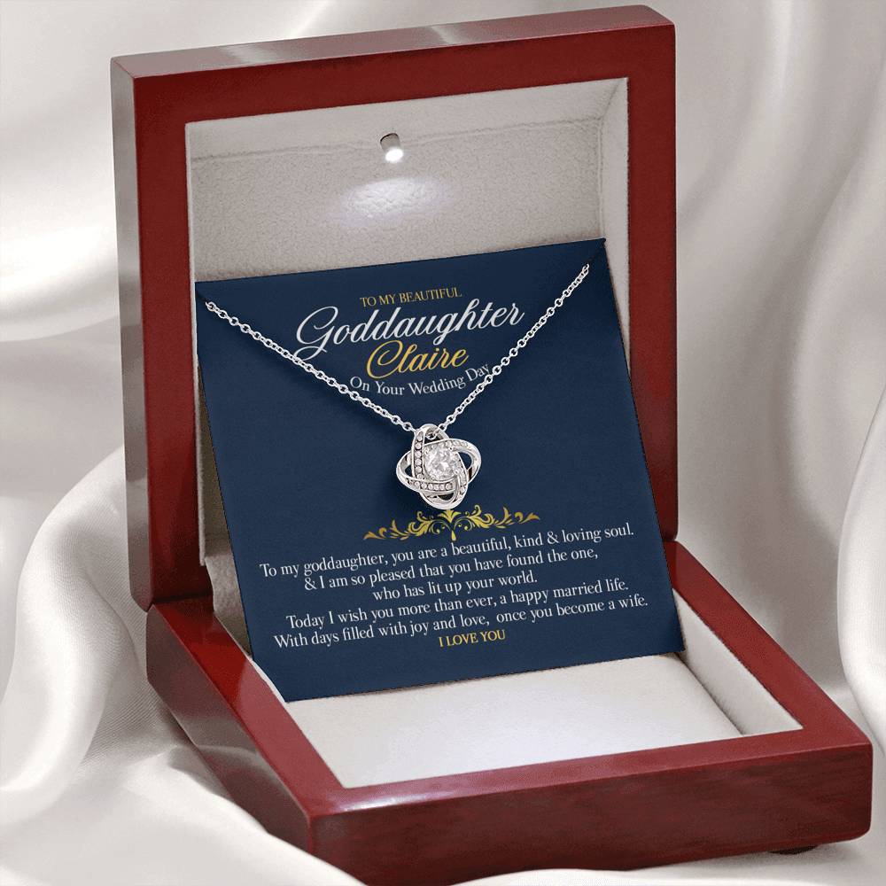 Gift Message personalized necklace for Goddaughter Claire