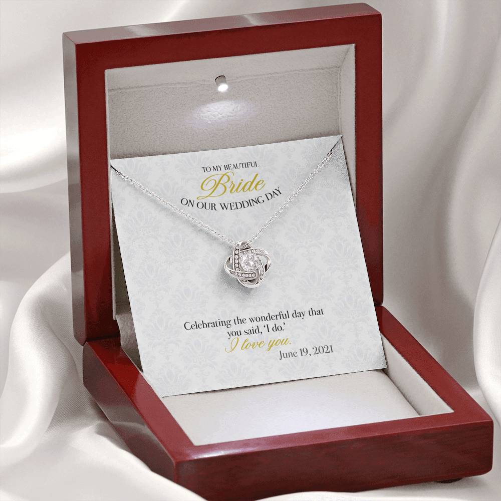 Gift Message necklace for Bride from Groom