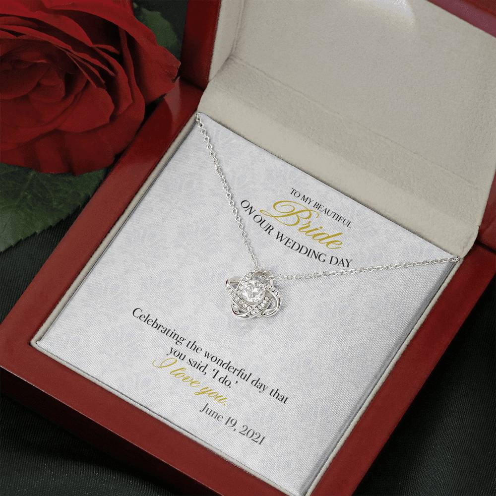 Gift Message necklace for Bride from Groom